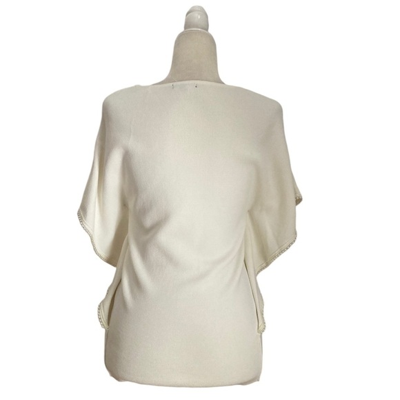 Leo & Ugo Paris Pearl Trim Knit Top in Ivory - Picture 11 of 13